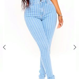 You’ve Crossed The Line Stripped Skinny Jeans